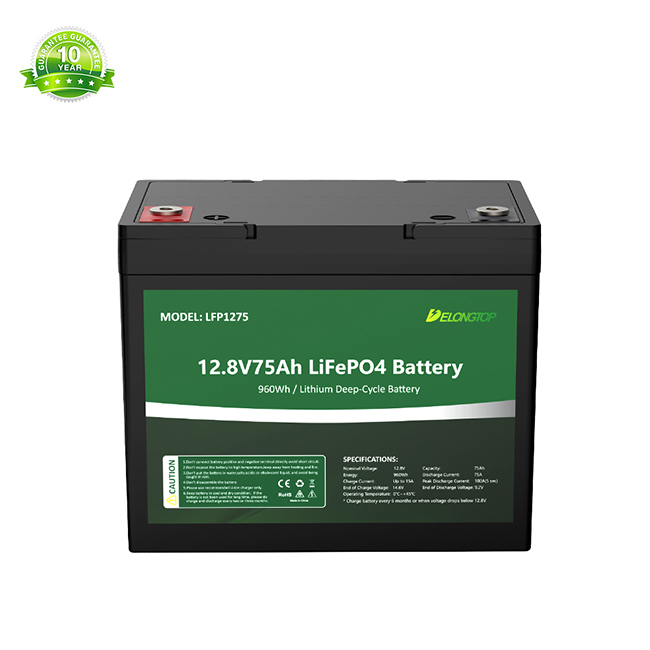 12V 75AH wiederaufladbare Lifepo4 Lithium-Eisen-Phosphat-Batterie für Fischfinder